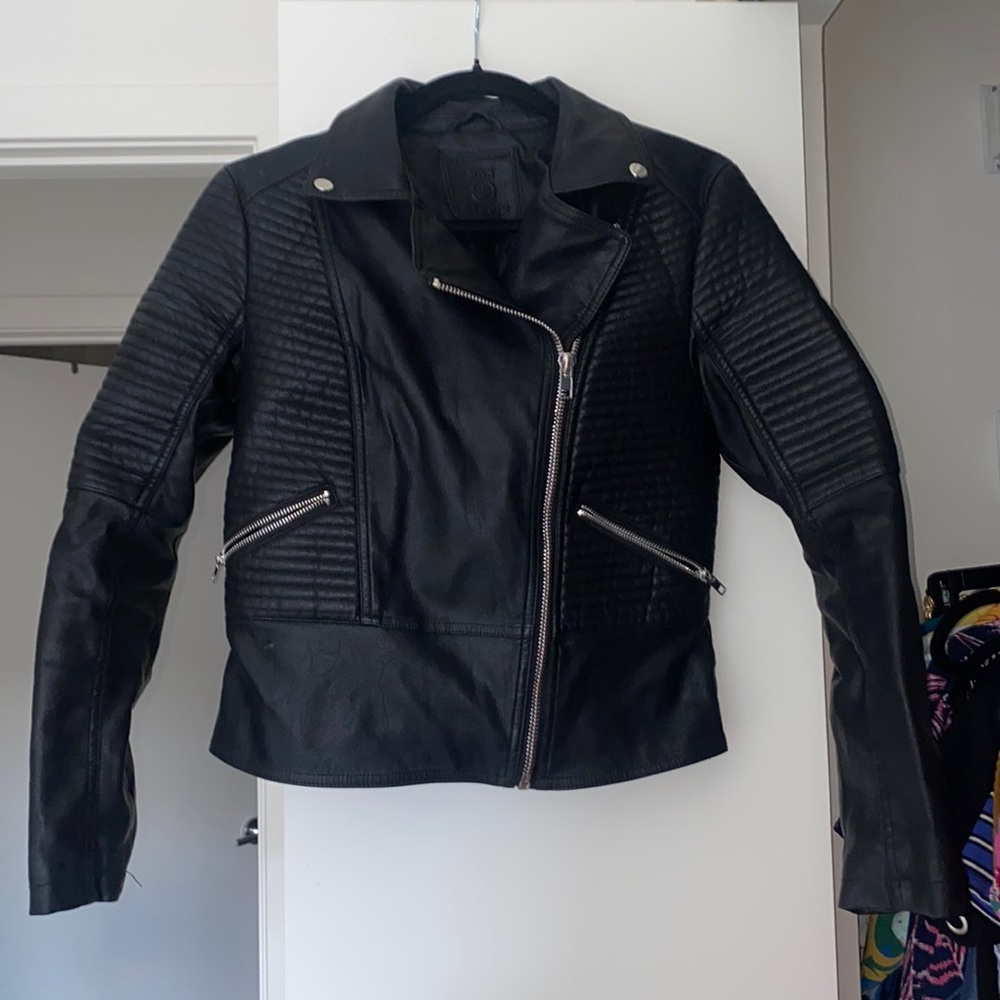 Black faux leather jacket